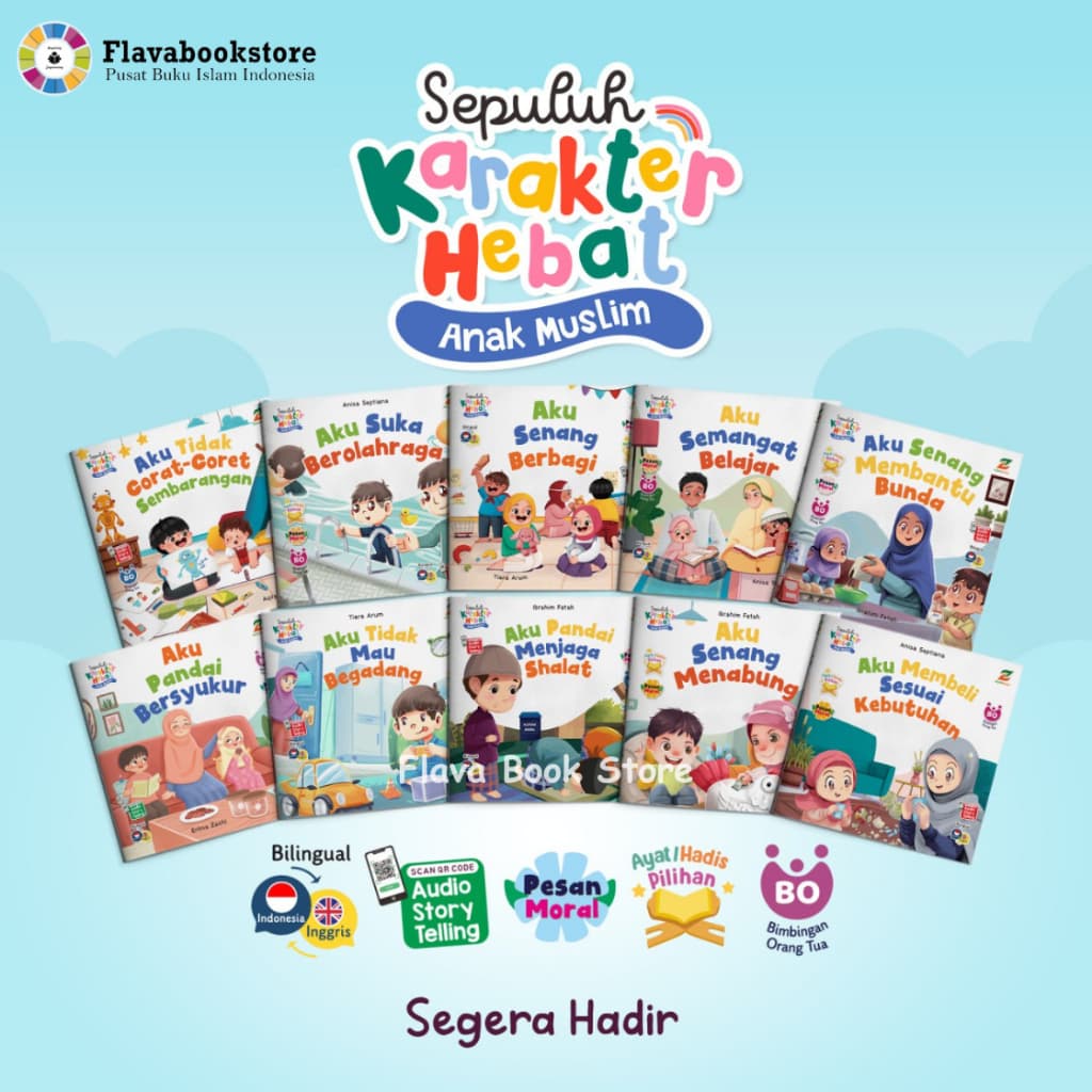 Ziyadbooks - Sepuluh Karakter Hebat Anak Muslim (Bilingual) - Paket Isi 10 Buku - foto 1