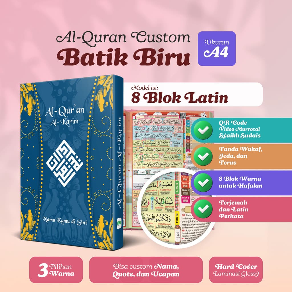 A4 Biru 8 Blok