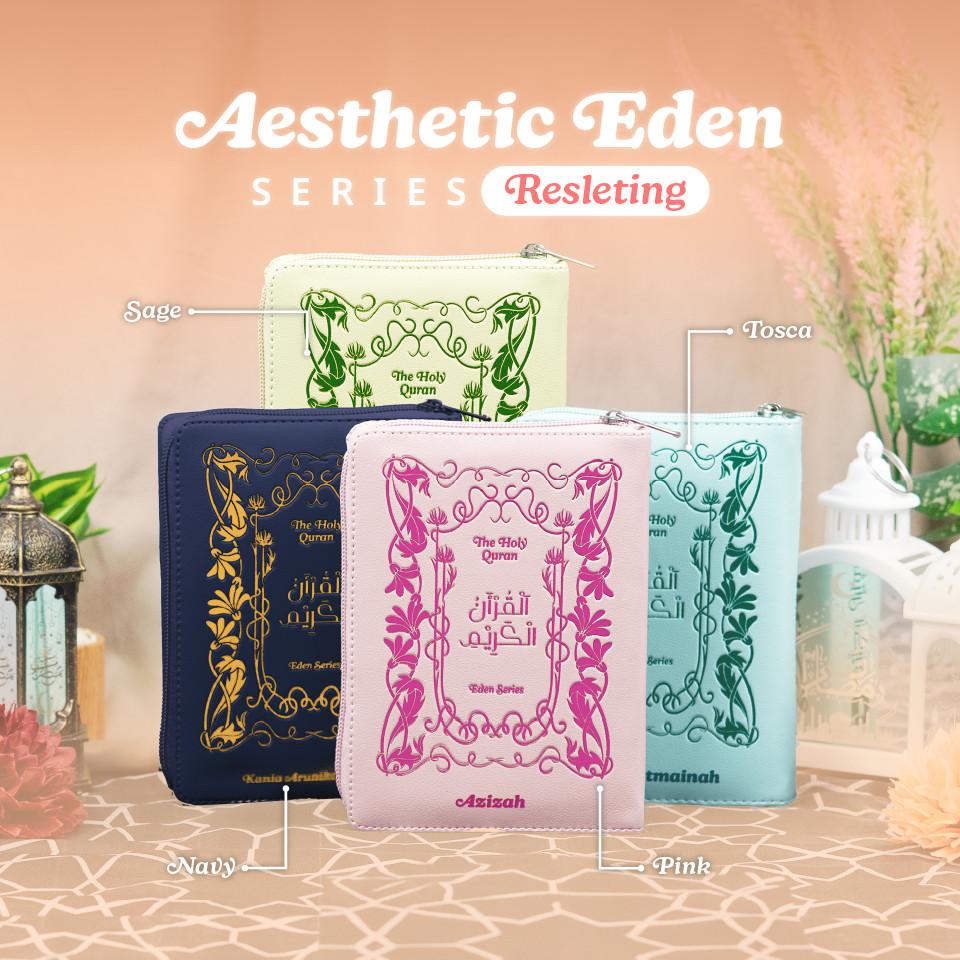 Al Quran Aesthetic A6 Resleting Jaket Emboss Eden Series - Qur’an 8 Blok Aesthetic Tajwid Warna