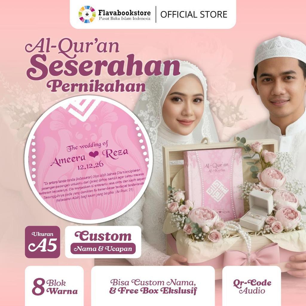 Al Quran Seserahan Pernikahan Batik Series A5 - Al Quran Spesial Kado Pengantin Islami 8 Blok Terjemah Warna - Says Quran