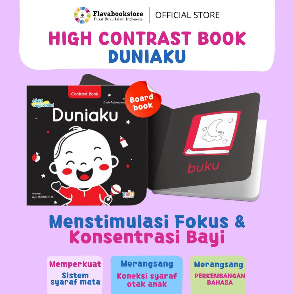 Zain - Duniaku : Contrast Book - Buku Kecerdasan Bayi Newborn Belajar Mengenal Sekitar