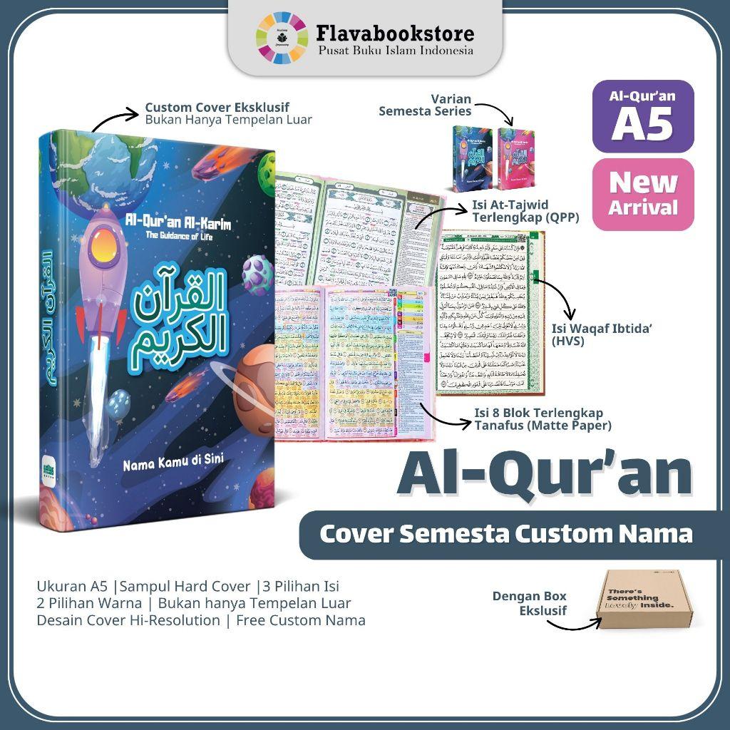 (A5) Alquran Custom Nama Cover Semesta Series Premium 8 Blok Tajwid Terlengkap - Says Quran - Alqosbah