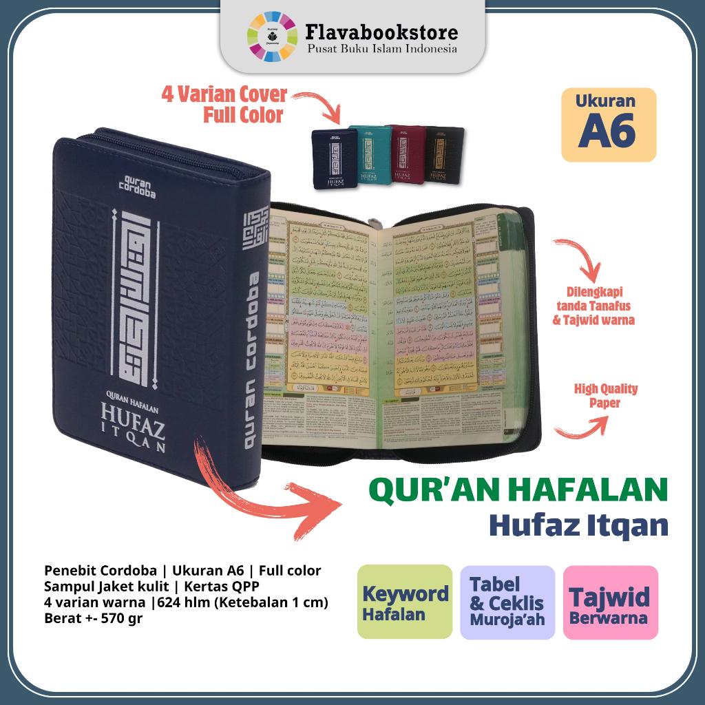 (A6) Al Quran Hafalan Hufaz Itqan Resleting - Al Qur'an Jaket Kulit Tajwid Berwarna