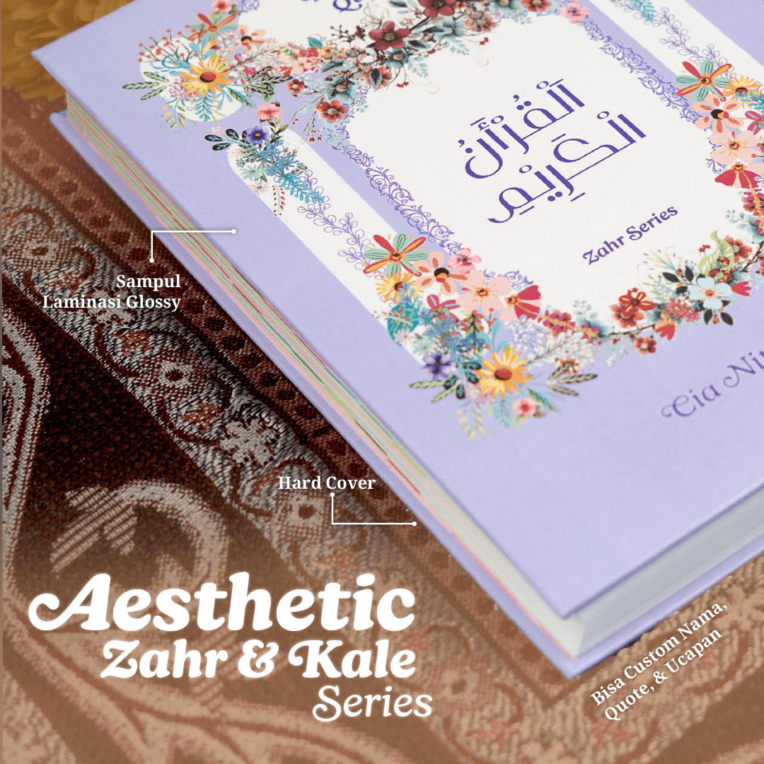 A6 Al Quran Custom Nama dan Ucapan  AESTHETIC Quran Kale dan Zahr Series - Al Quran Terjemah Tajwid Bewarna 5 Blok Premium Full Color 5 Blok - Alqosbah